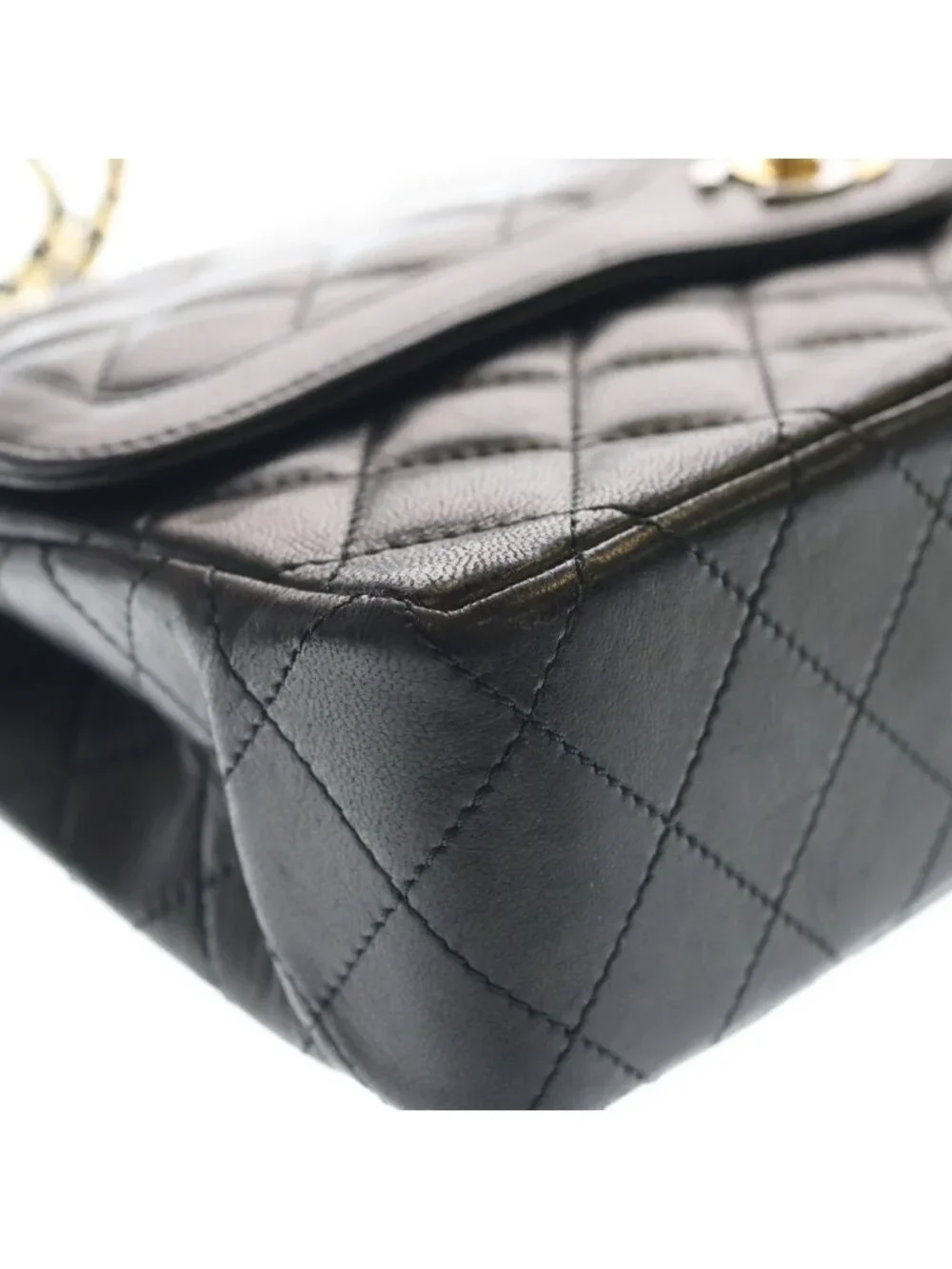 Chanel Quilted Limited Edition Lambskin Leather Double Flap Chain Shoulder